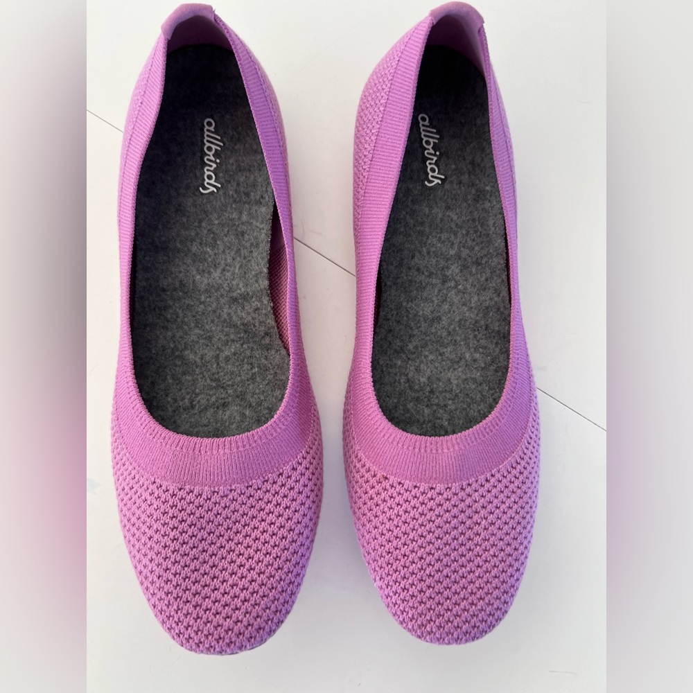Allbirds Women's Tree Breezer Chia Purple Slip-On Knit Ballet Flats Size 9